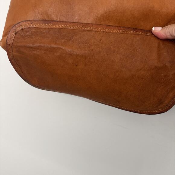 VTG Noonday Collection Tote Bag Purse Rustic Leather Large Brown Retro Aged Boho - Picture 7 of 12